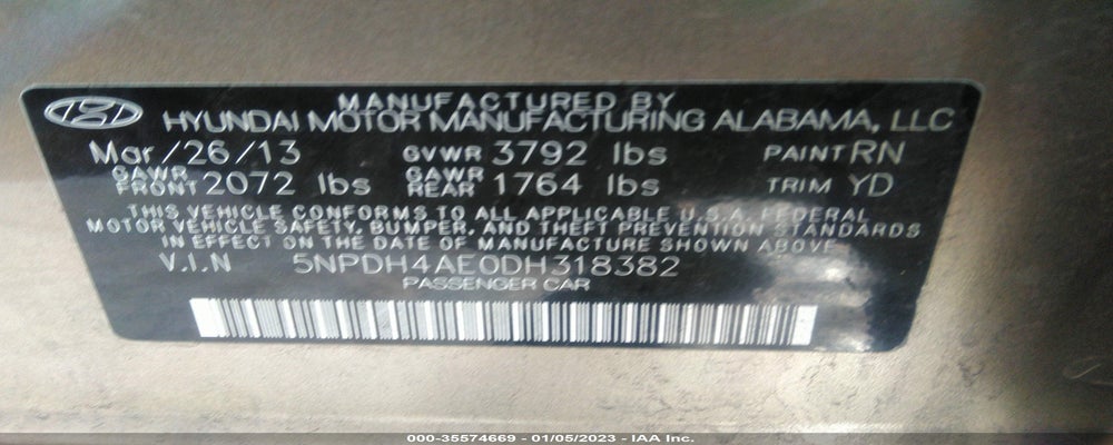 5NPDH4AE0DH318382 2013 HYUNDAI ELANTRA photo no. 9