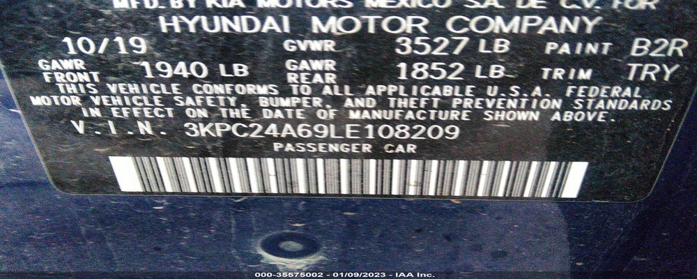 3KPC24A69LE108209 2020 HYUNDAI ACCENT photo no. 9
