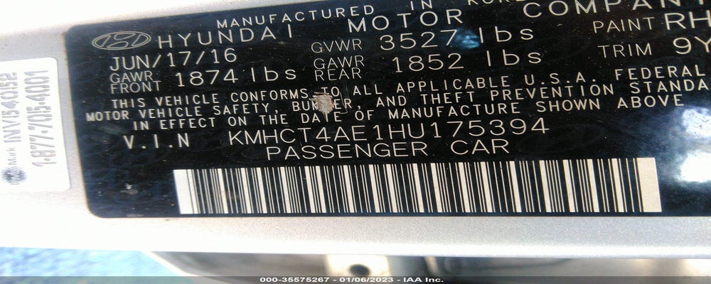 KMHCT4AE1HU175394 2017 HYUNDAI ACCENT photo no. 9