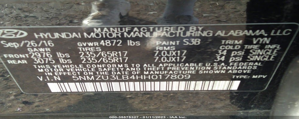 5NMZU3LB4HH017809 2017 HYUNDAI SANTA FE SPORT photo no. 9