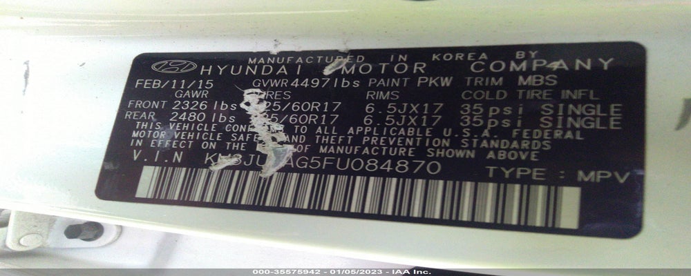 KM8JU3AG5FU084870 2015 HYUNDAI TUCSON photo no. 9