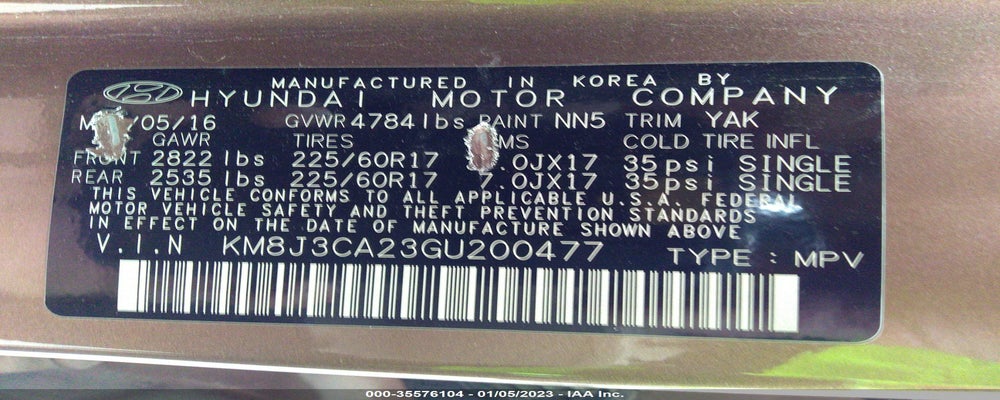KM8J3CA23GU200477 2016 HYUNDAI TUCSON photo no. 9