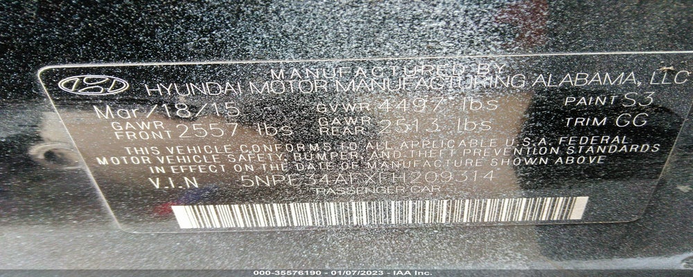 5NPE34AFXFH209314 2015 HYUNDAI SONATA photo no. 9