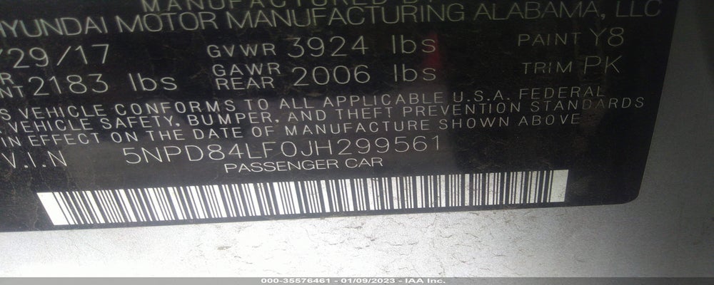 5NPD84LF0JH299561 2018 HYUNDAI ELANTRA photo no. 9