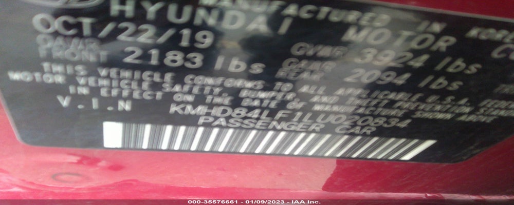 KMHD84LF1LU020834 2020 HYUNDAI ELANTRA photo no. 9