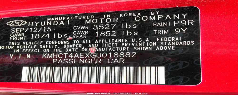 KMHCT4AEXGU018882 2016 HYUNDAI ACCENT photo no. 9