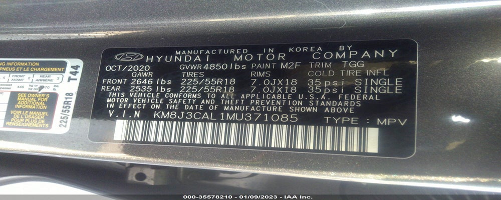 KM8J3CAL1MU371085 2021 HYUNDAI TUCSON photo no. 9