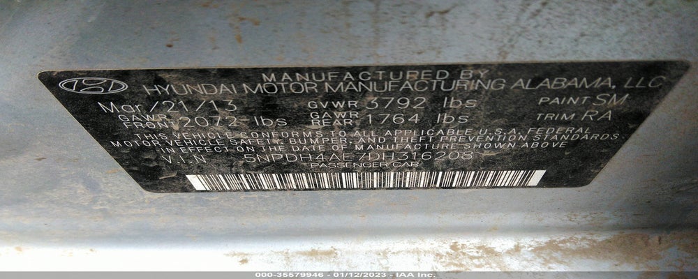 5NPDH4AE7DH316208 2013 HYUNDAI ELANTRA photo no. 9