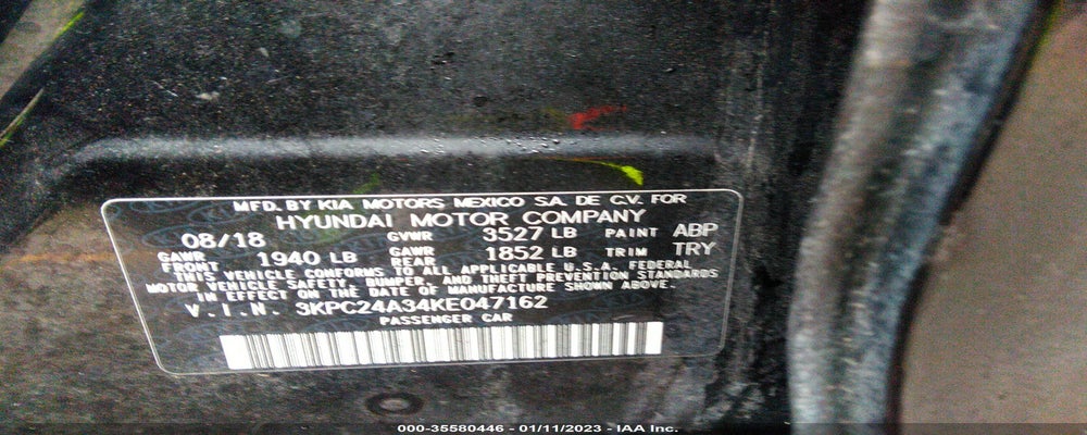 3KPC24A34KE047162 2019 HYUNDAI ACCENT photo no. 9