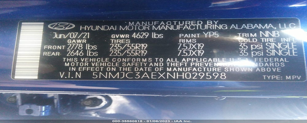 5NMJC3AEXNH029598 2022 HYUNDAI TUCSON photo no. 9