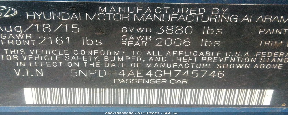 5NPDH4AE4GH745746 2016 HYUNDAI ELANTRA photo no. 9