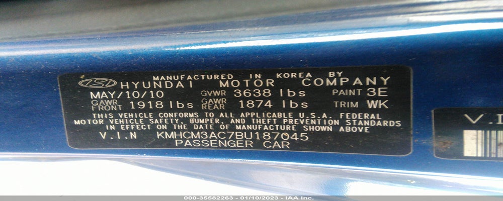 KMHCM3AC7BU187045 2011 HYUNDAI ACCENT photo no. 9