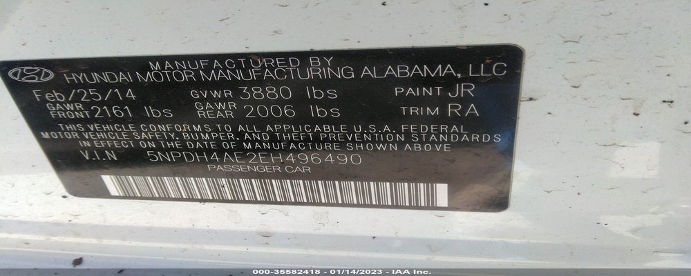 5NPDH4AE2EH496490 2014 HYUNDAI ELANTRA photo no. 9