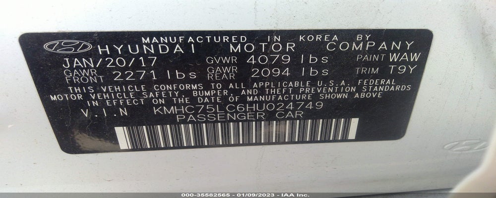 KMHC75LC6HU024749 2017 HYUNDAI IONIQ HYBRID photo no. 9