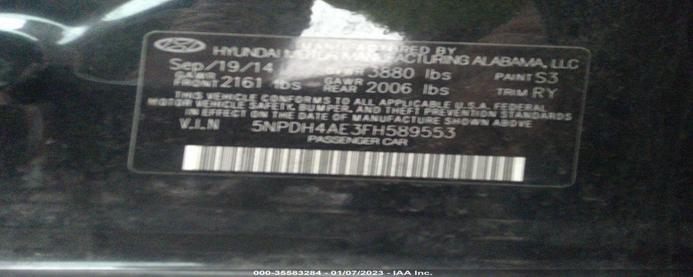 5NPDH4AE3FH589553 2015 HYUNDAI ELANTRA photo no. 9