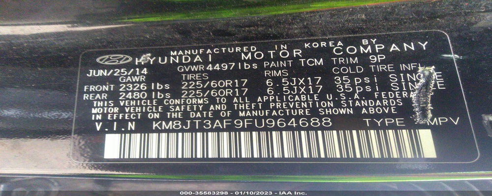 KM8JT3AF9FU964688 2015 HYUNDAI TUCSON photo no. 9