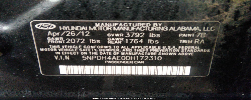 5NPDH4AE0DH172310 2013 HYUNDAI ELANTRA photo no. 9