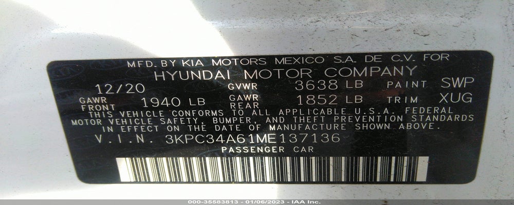 3KPC34A61ME137136 2021 HYUNDAI ACCENT photo no. 9