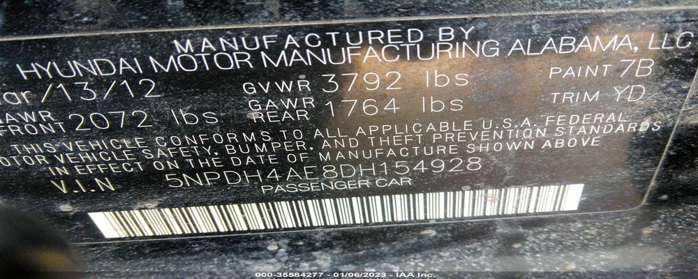 5NPDH4AE8DH154928 2013 HYUNDAI ELANTRA photo no. 9