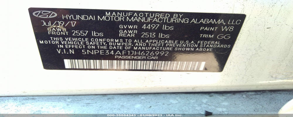 5NPE34AF1JH626992 2018 HYUNDAI SONATA photo no. 9