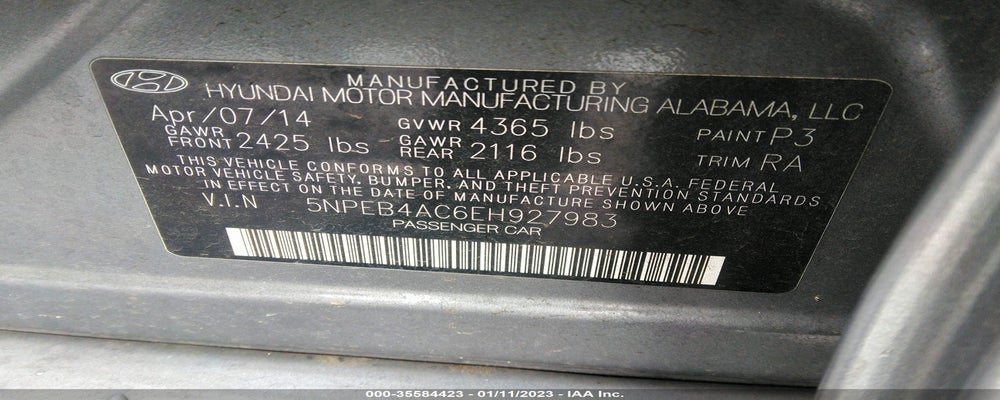 5NPEB4AC6EH927983 2014 HYUNDAI SONATA photo no. 9