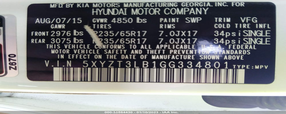 5XYZT3LB1GG334801 2016 HYUNDAI SANTA FE SPORT photo no. 9