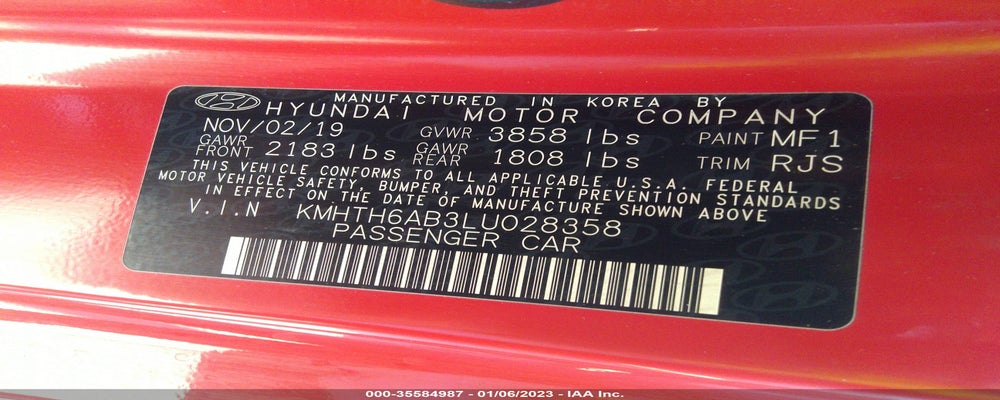 KMHTH6AB3LU028358 2020 HYUNDAI VELOSTER photo no. 9
