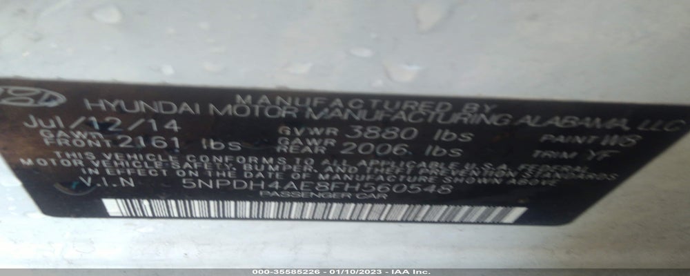 5NPDH4AE8FH560548 2015 HYUNDAI ELANTRA photo no. 9