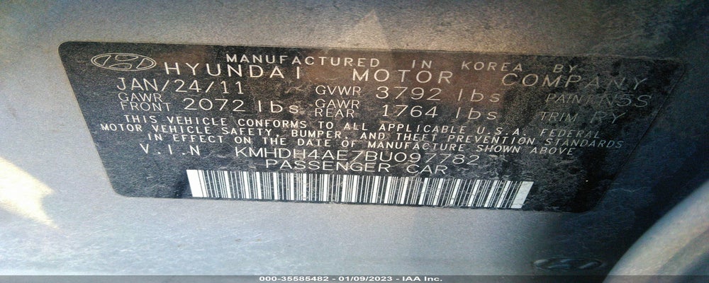 KMHDH4AE7BU097782 2011 HYUNDAI ELANTRA photo no. 9
