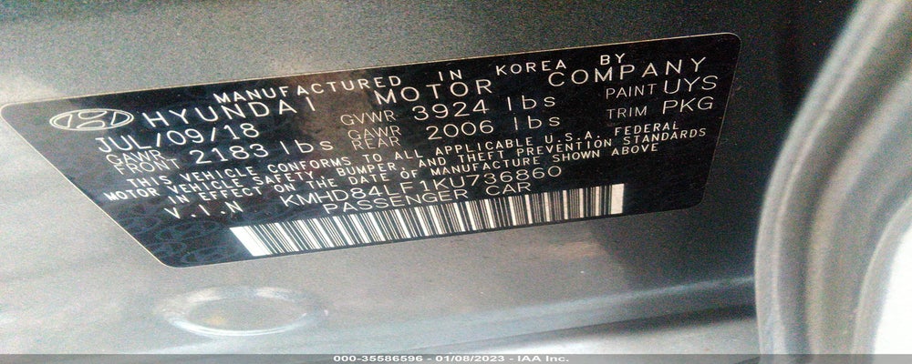 KMHD84LF1KU736860 2019 HYUNDAI ELANTRA photo no. 9