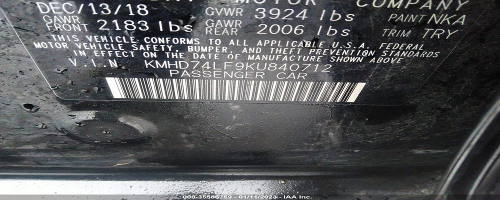KMHD74LF9KU840712 2019 HYUNDAI ELANTRA photo no. 9