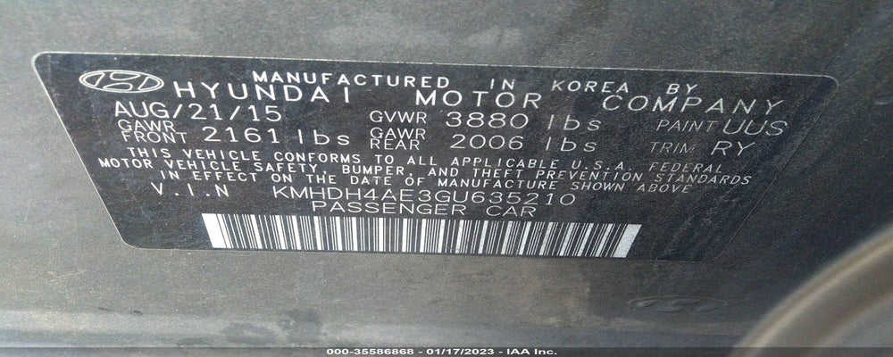 KMHDH4AE3GU635210 2016 HYUNDAI ELANTRA photo no. 9