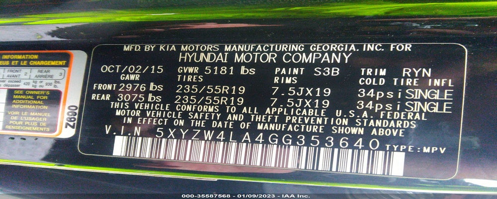 5XYZW4LA4GG353640 2016 HYUNDAI SANTA FE SPORT photo no. 9