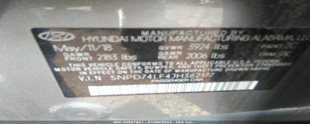 5NPD74LF4JH362177 2018 HYUNDAI ELANTRA photo no. 9