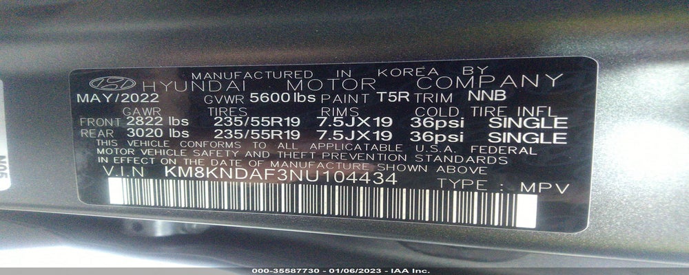 KM8KNDAF3NU104434 2022 HYUNDAI IONIQ 5 photo no. 9