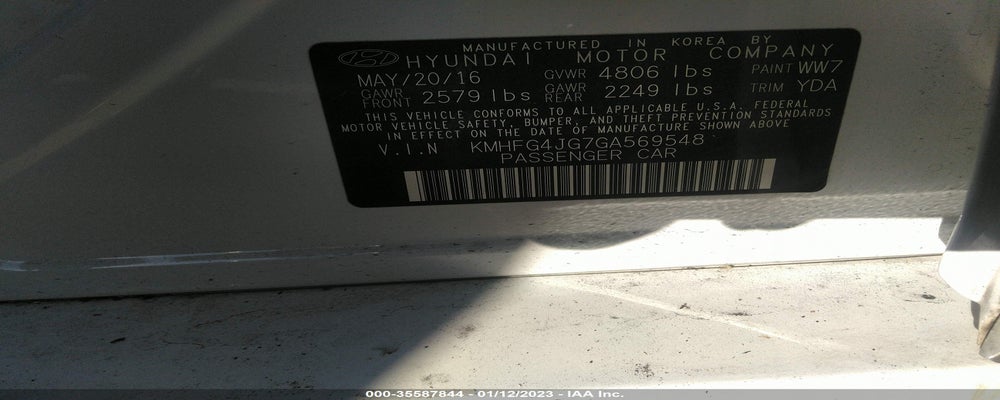 KMHFG4JG7GA569548 2016 HYUNDAI AZERA photo no. 9