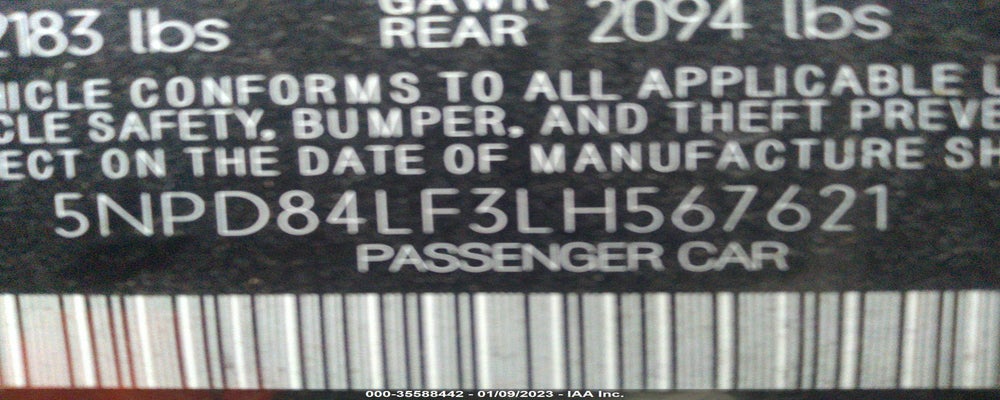 5NPD84LF3LH567621 2020 HYUNDAI ELANTRA photo no. 9