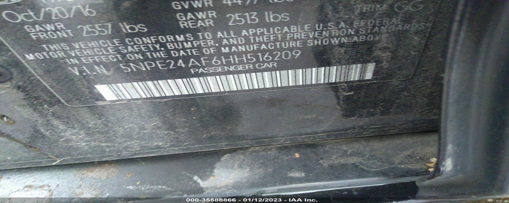 5NPE24AF6HH516209 2017 HYUNDAI SONATA photo no. 9