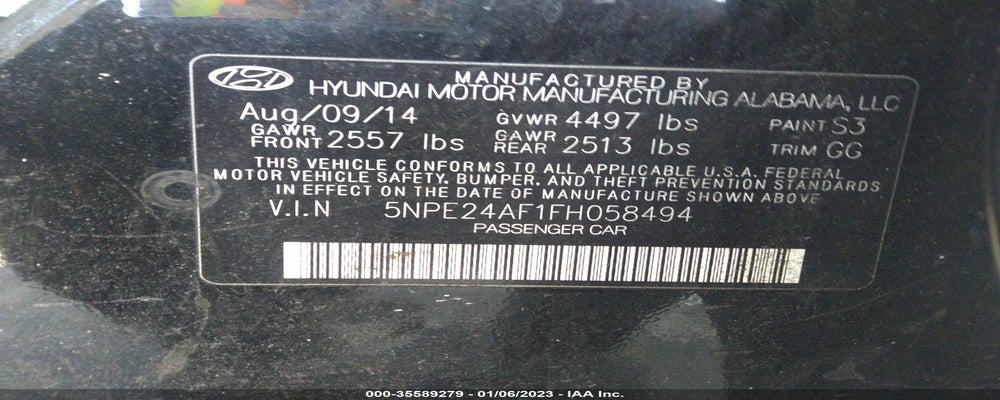 5NPE24AF1FH058494 2015 HYUNDAI SONATA photo no. 9
