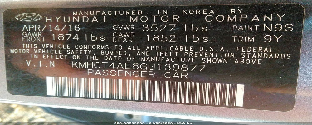 KMHCT4AE8GU139877 2016 HYUNDAI ACCENT photo no. 9