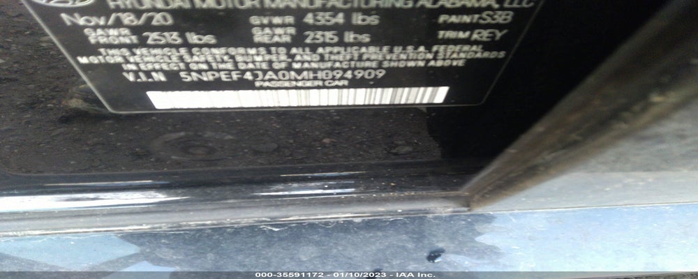 5NPEF4JA0MH094909 2021 HYUNDAI SONATA photo no. 9