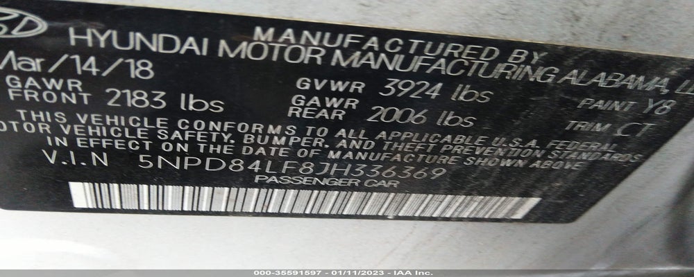 5NPD84LF8JH336369 2018 HYUNDAI ELANTRA photo no. 9