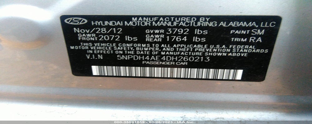 5NPDH4AE4DH260213 2013 HYUNDAI ELANTRA photo no. 9
