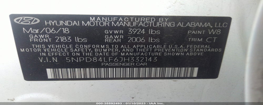 5NPD84LF6JH332143 2018 HYUNDAI ELANTRA photo no. 9