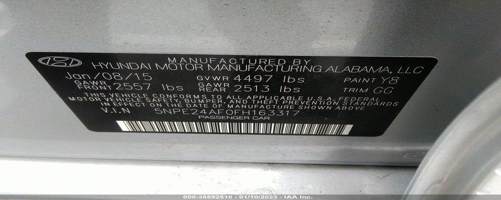 5NPE24AF0FH163317 2015 HYUNDAI SONATA photo no. 9