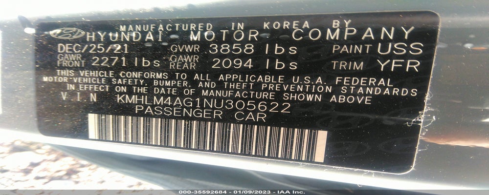 KMHLM4AG1NU305622 2022 HYUNDAI ELANTRA photo no. 9