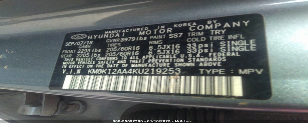 KM8K12AA4KU219253 2019 HYUNDAI KONA photo no. 9