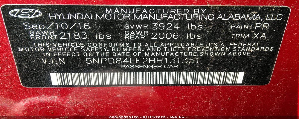 5NPD84LF2HH131351 2017 HYUNDAI ELANTRA photo no. 9