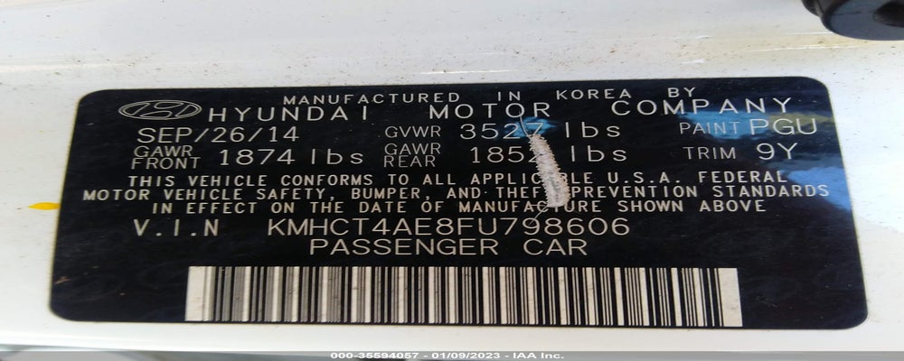 KMHCT4AE8FU798606 2015 HYUNDAI ACCENT photo no. 9