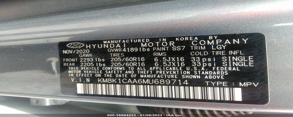 KM8K1CAA6MU689714 2021 HYUNDAI KONA photo no. 9
